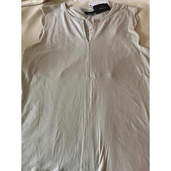 Bobeau Collection 100% Cotton Beige Blouse Top Sleeveless Size M - Picture 3 of 14
